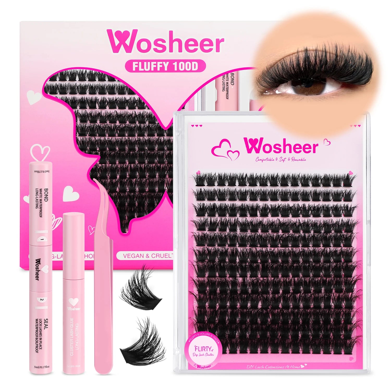 WOSHEER Eyelash Clusters Kit – The Flawless GazE