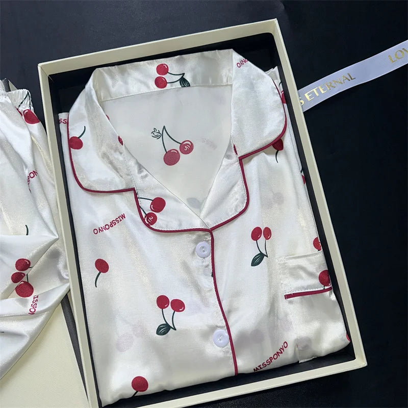 Cherry Print Pajama Set – The Summer Bloom
