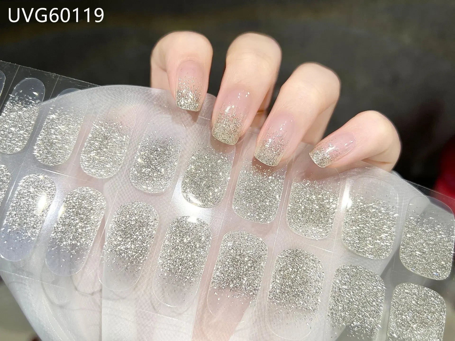 16/18/20 Tips Gel Nail Stickers for UV Lamp – Semi-Cured Gel Nail Wraps, Waterproof & Long Lasting Press-On Nails