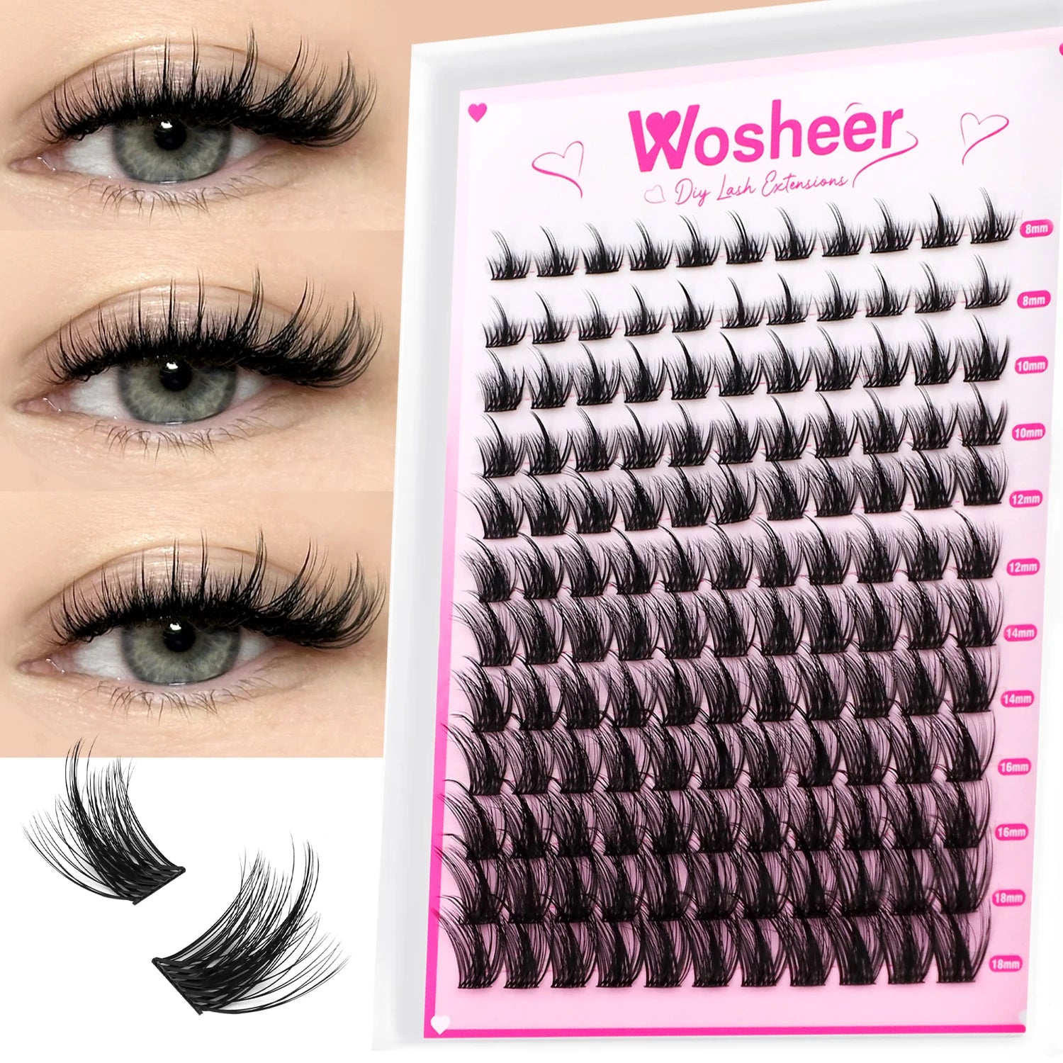 WOSHEER Eyelash Clusters Kit – The Flawless GazE