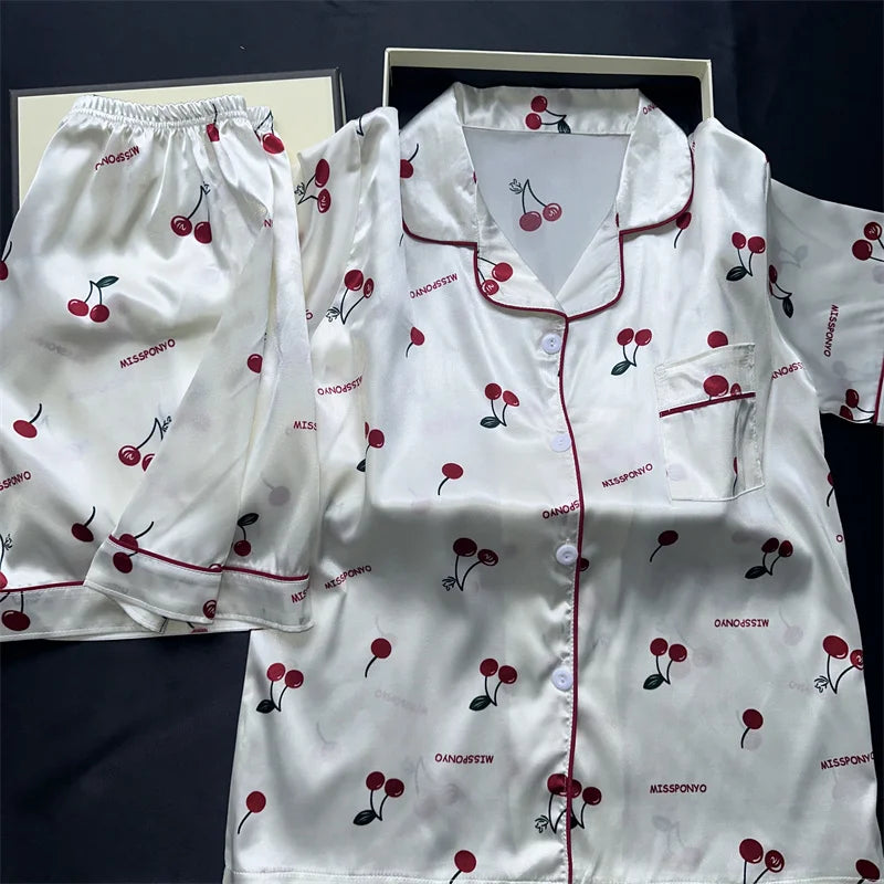 Cherry Print Pajama Set – The Summer Bloom