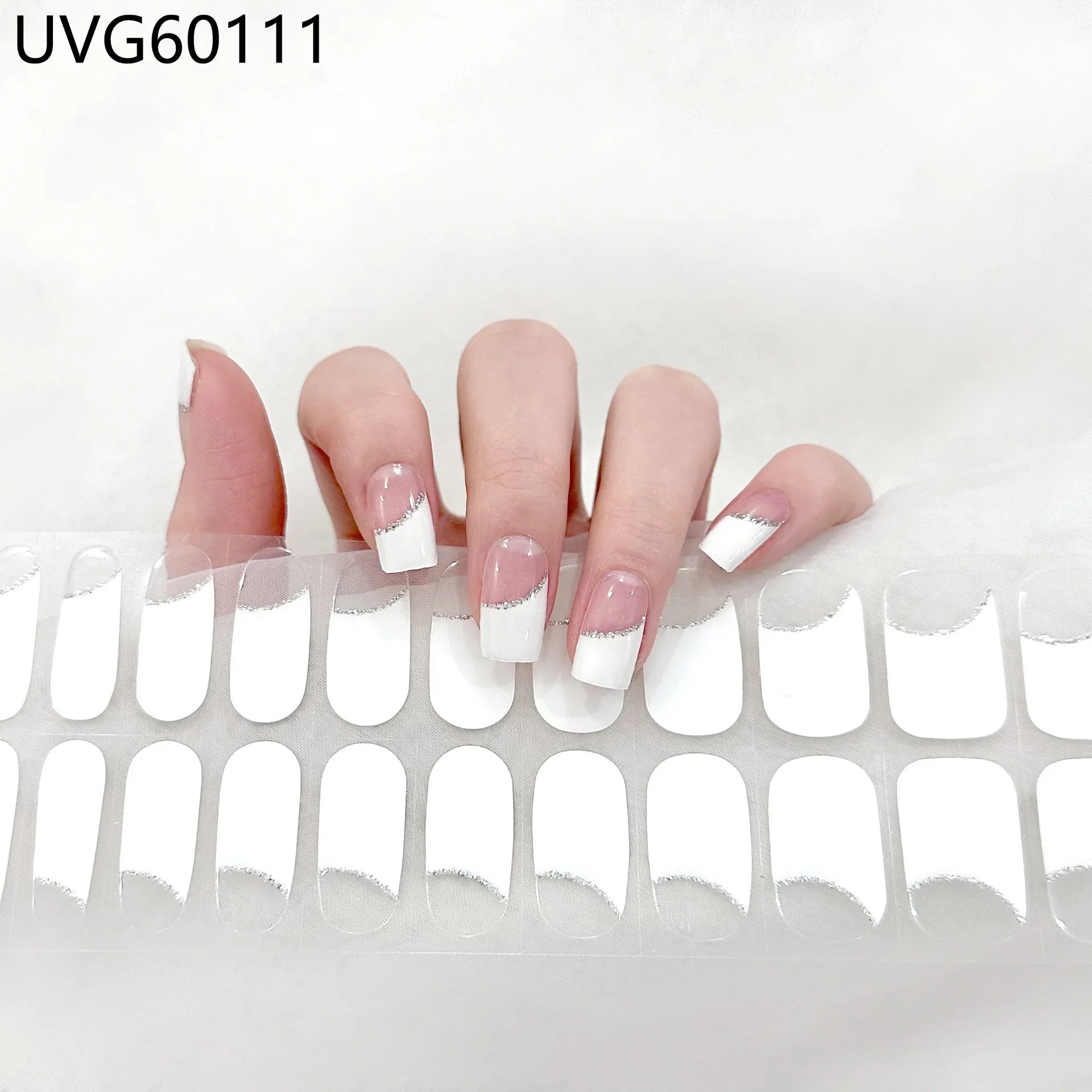 16/18/20 Tips Gel Nail Stickers for UV Lamp – Semi-Cured Gel Nail Wraps, Waterproof & Long Lasting Press-On Nails