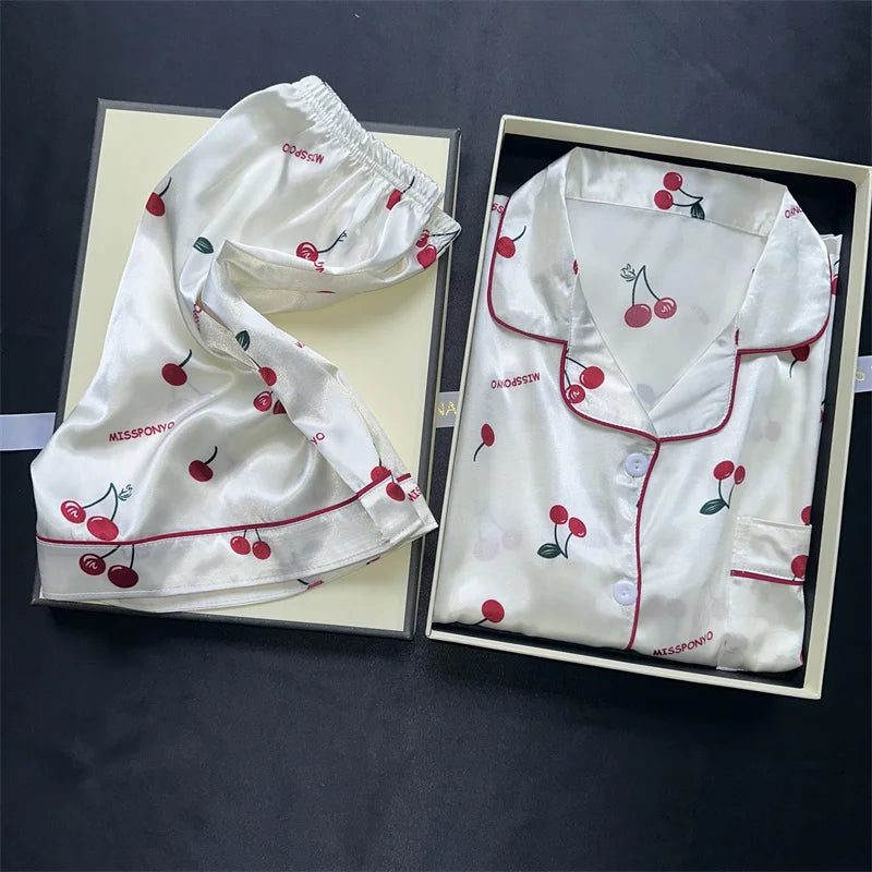 Cherry Print Pajama Set – The Summer Bloom