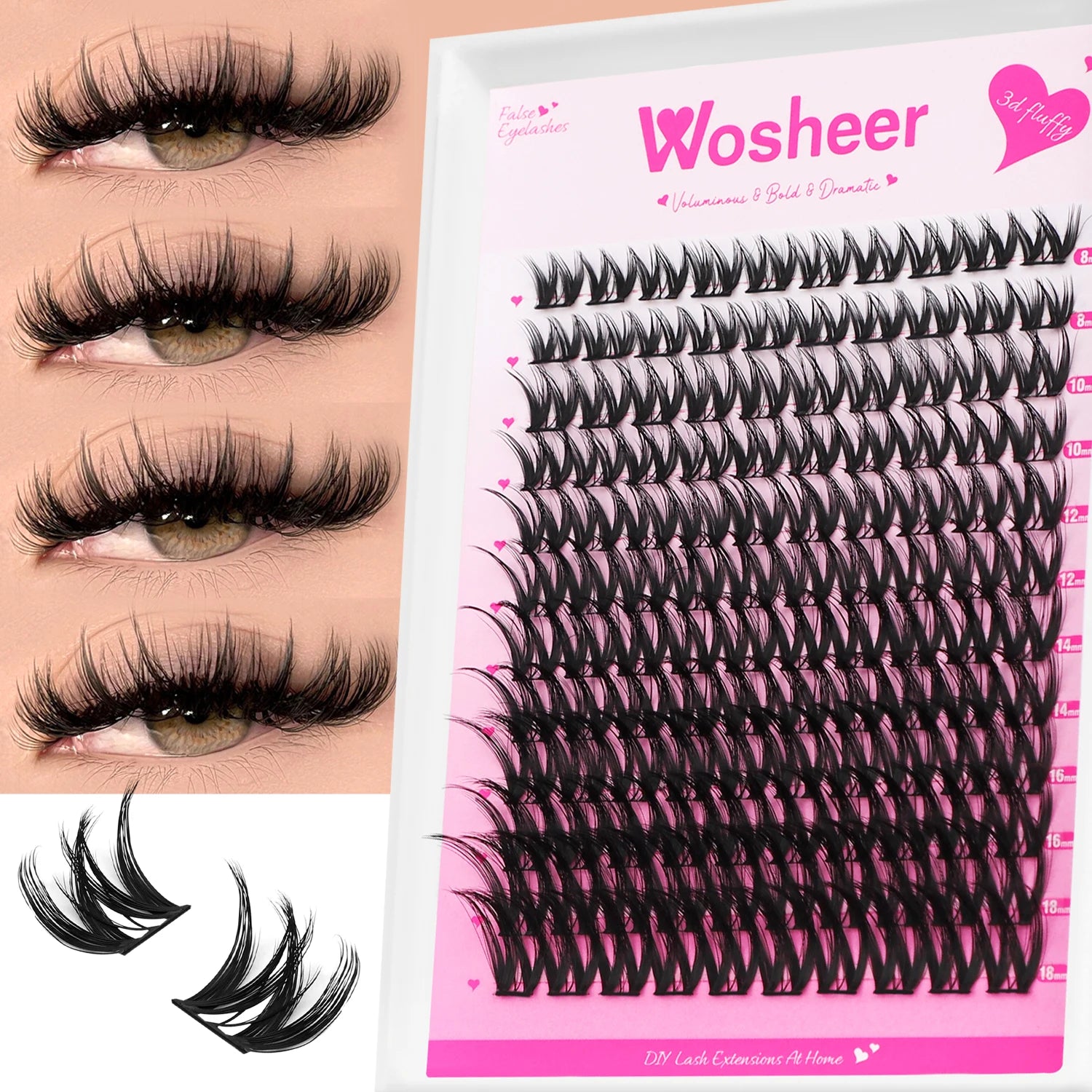 WOSHEER Eyelash Clusters Kit – The Flawless GazE