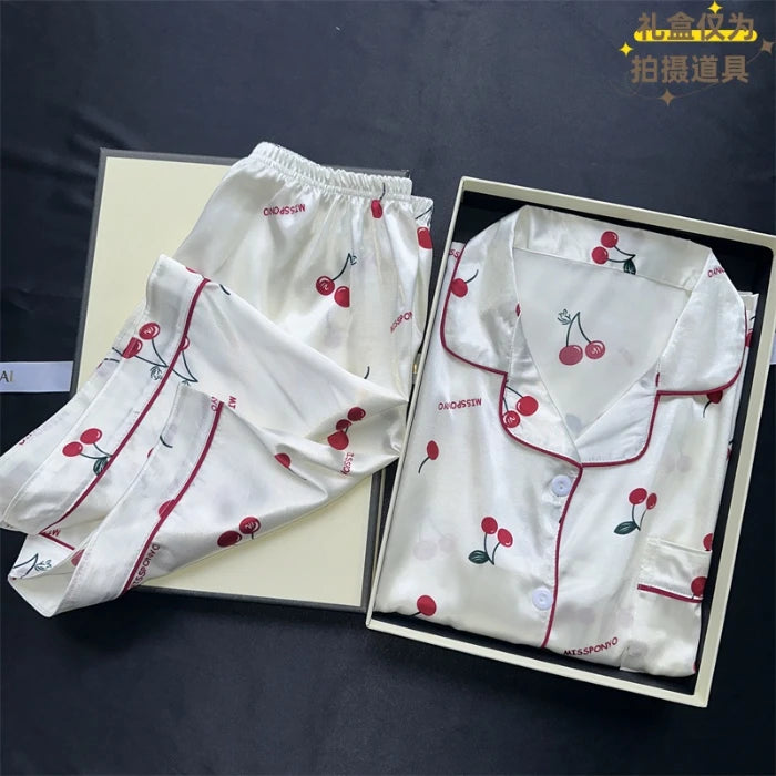 Cherry Print Pajama Set – The Summer Bloom