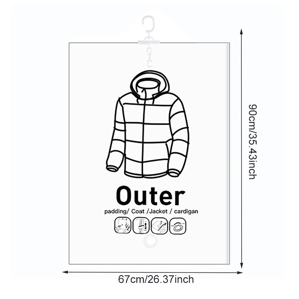 AeroGuard™ Hanging Vacuum Storage Bag – Dustproof Space-Saving Closet Organizer