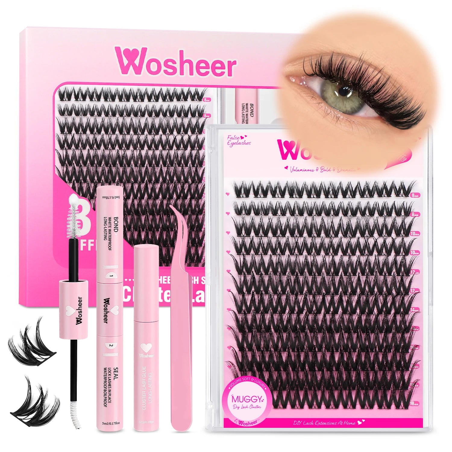 WOSHEER Eyelash Clusters Kit – The Flawless GazE