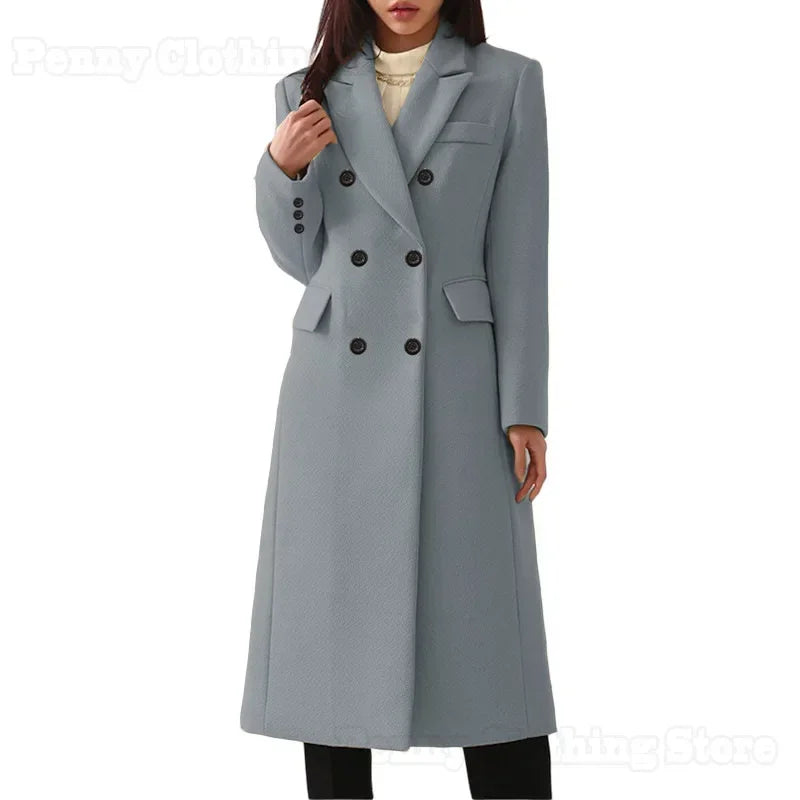 Elegance Heritage™ Women’s Woolen A-Line Coat – Premium Autumn/Winter Collection