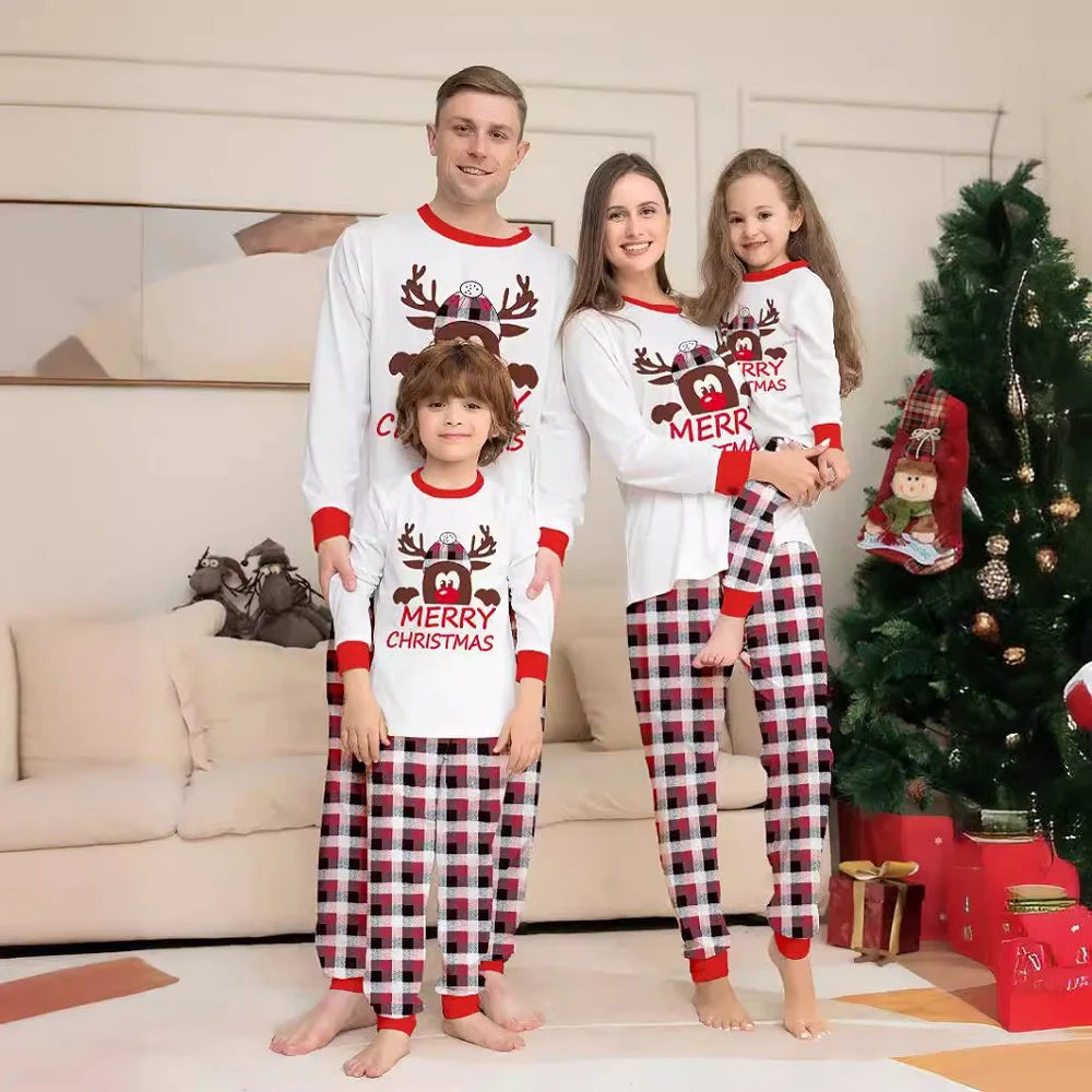 MerryNest™ Christmas Family Matching Pajamas – Adult & Kids 2-Piece Set + Baby Romper