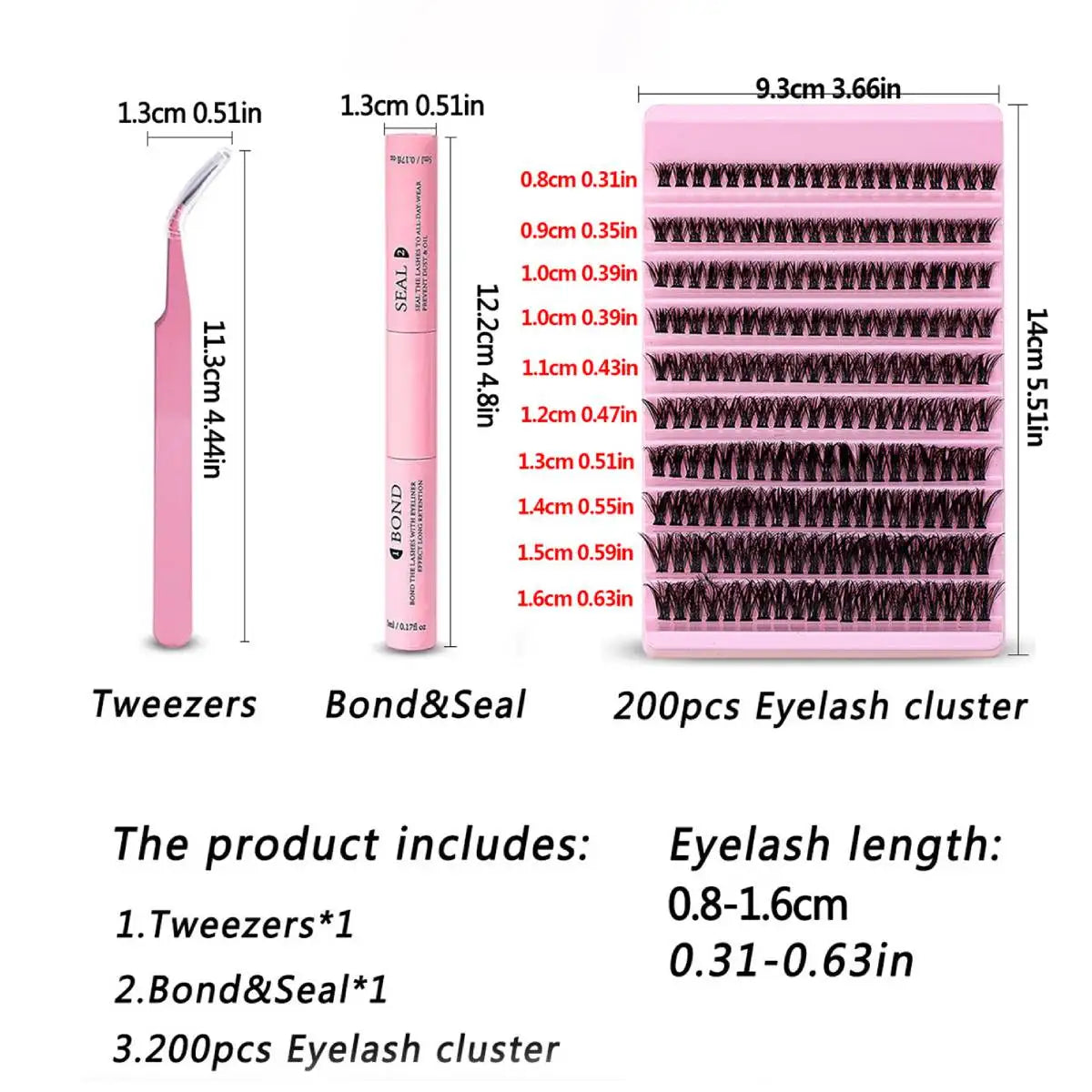 SEXYSHEEP DIY Lash Extension Kit (200 Clusters, D Curl 8–16 mm) – The Atelier Lash