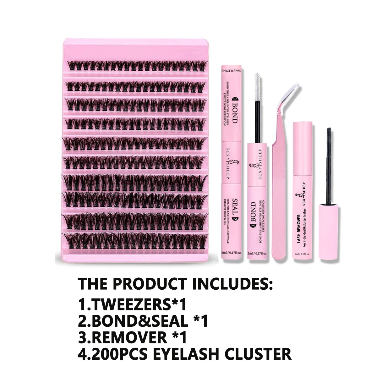 SEXYSHEEP DIY Lash Extension Kit (200 Clusters, D Curl 8–16 mm) – The Atelier Lash