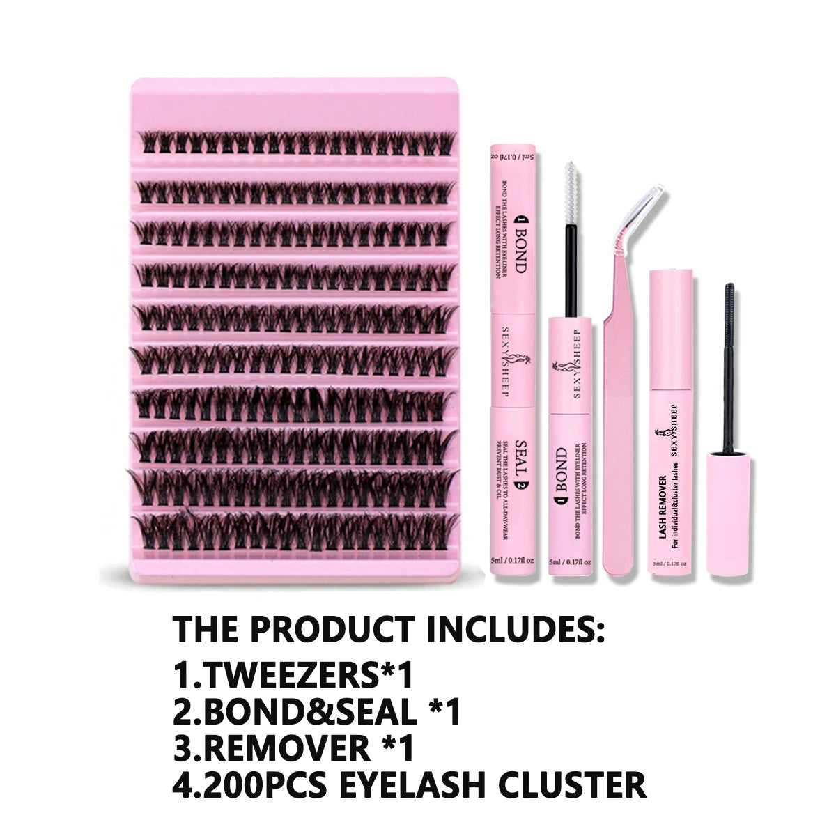 SEXYSHEEP DIY Lash Extension Kit (200 Clusters, D Curl 8–16 mm) – The Atelier Lash