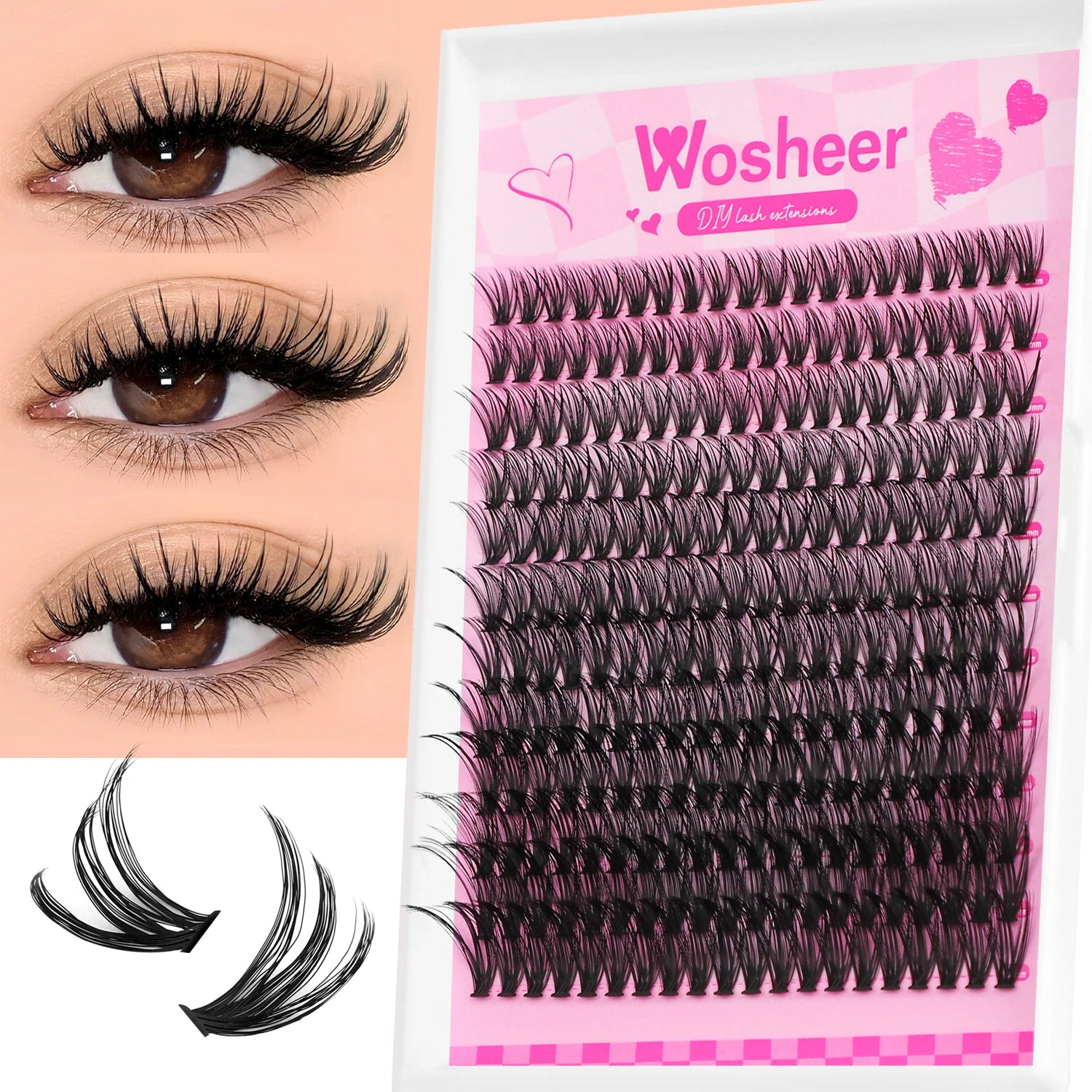 WOSHEER Eyelash Clusters Kit – The Flawless GazE