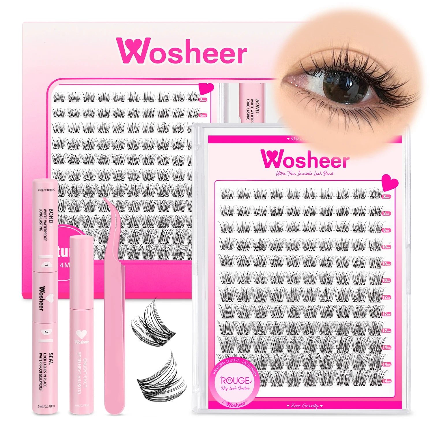 WOSHEER Eyelash Clusters Kit – The Flawless GazE