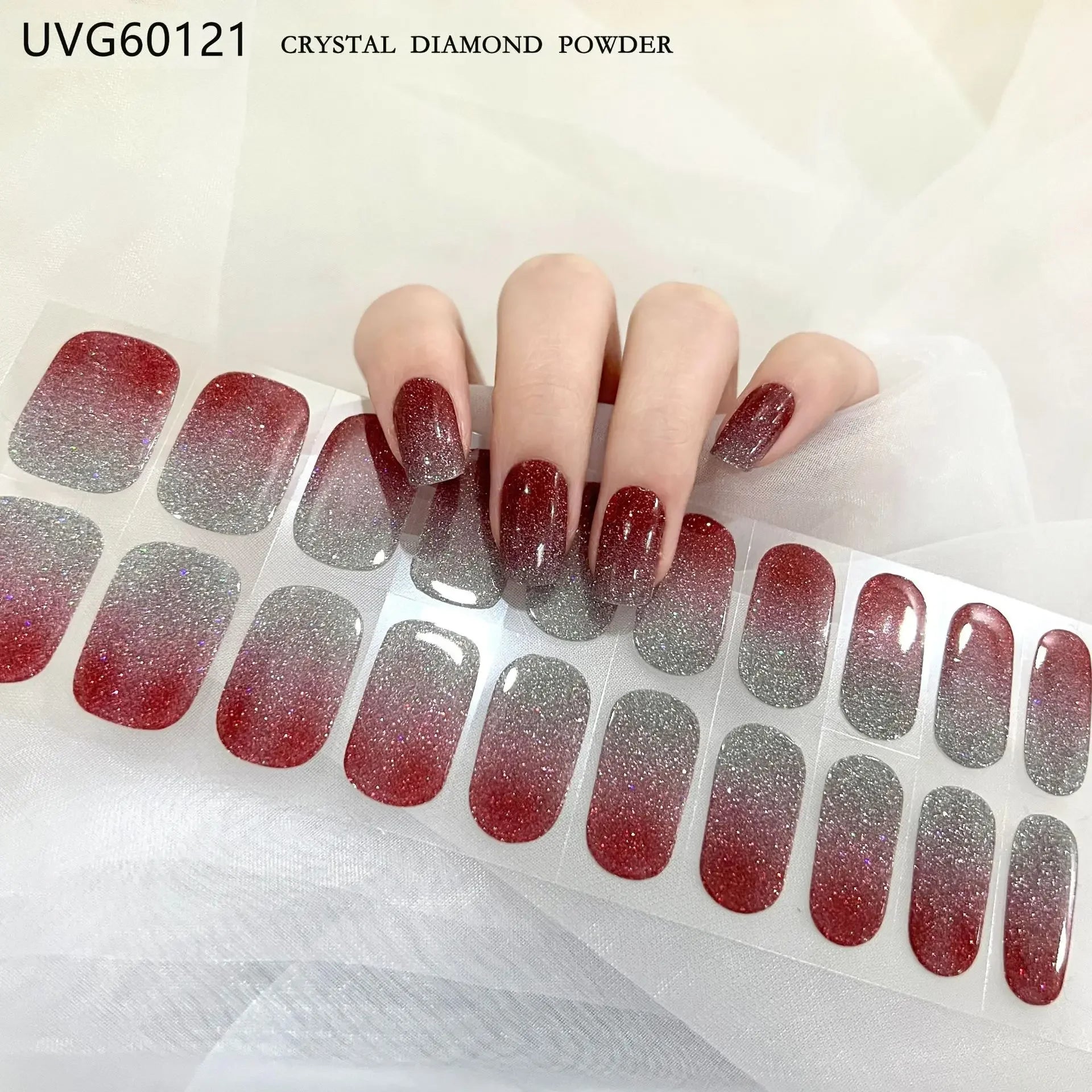 16/18/20 Tips Gel Nail Stickers for UV Lamp – Semi-Cured Gel Nail Wraps, Waterproof & Long Lasting Press-On Nails