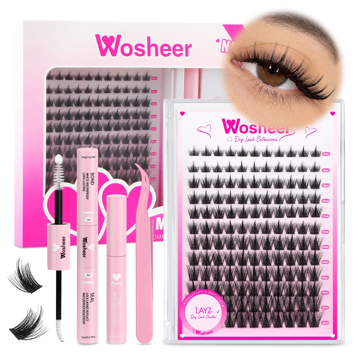 WOSHEER Eyelash Clusters Kit – The Flawless GazE