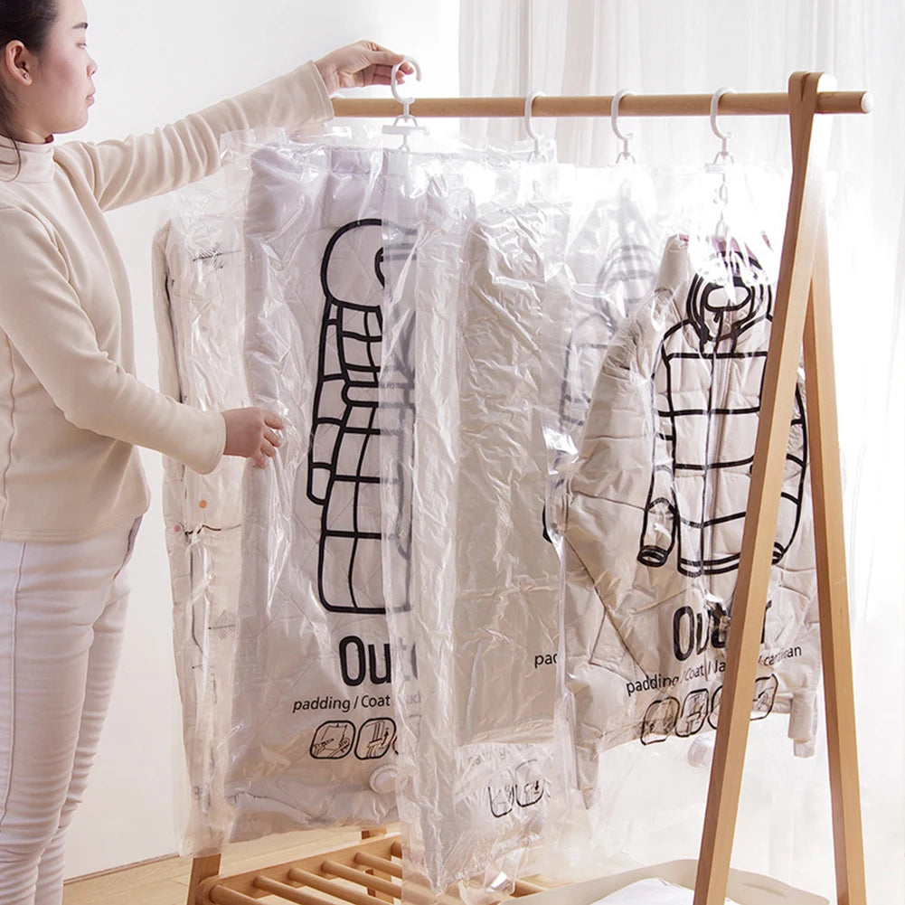 AeroGuard™ Hanging Vacuum Storage Bag – Dustproof Space-Saving Closet Organizer