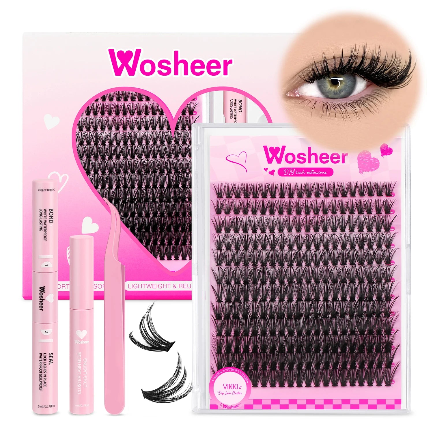 WOSHEER Eyelash Clusters Kit – The Flawless GazE