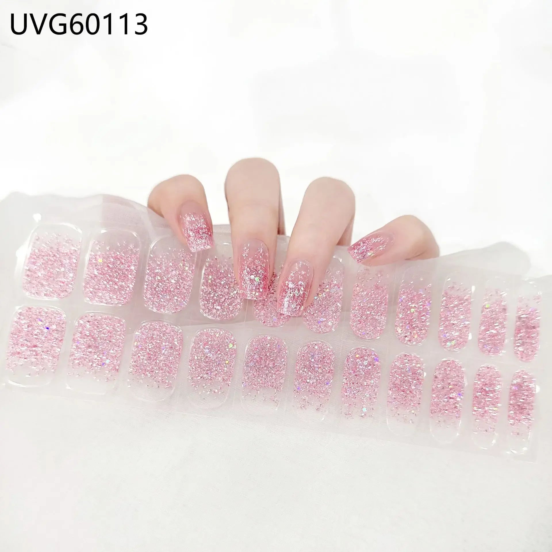 16/18/20 Tips Gel Nail Stickers for UV Lamp – Semi-Cured Gel Nail Wraps, Waterproof & Long Lasting Press-On Nails