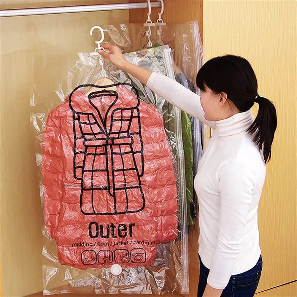 AeroGuard™ Hanging Vacuum Storage Bag – Dustproof Space-Saving Closet Organizer
