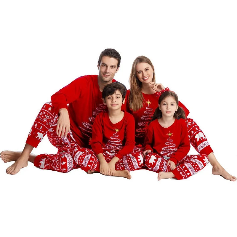 EverJoy™ Christmas Family Matching Pajamas – Adult & Kids 2-Piece Set + Newborn Baby Jumpsuit